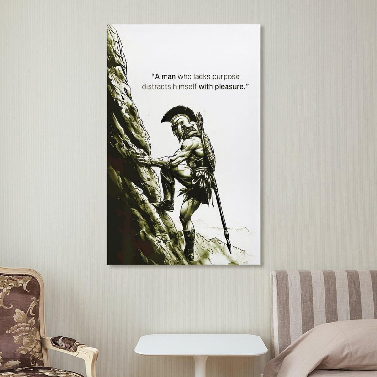 A Man Who Lacks Purpose Spartan Warrior Canvas Printing Wall Art Prints Wall Decor Posters Motivational Mountain Climber Nordic Minimalist Living Room Bedroom Office Gym 08x12inch (style-44 / 08x12inch(20x30cm) Unframe)