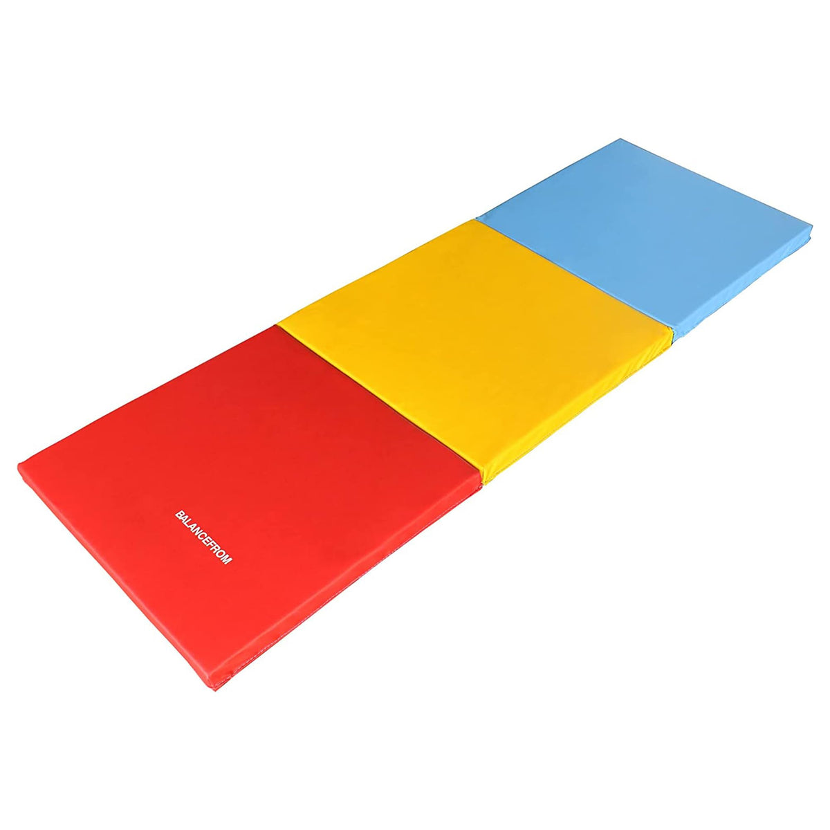 Fitvids 2ft x 6ft Three Fold Folding Exercise Mat with Carrying Handles for MMA (Multi-Color)