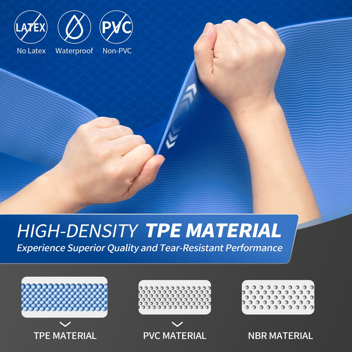 TPE Yoga Mat Non (Blue / 72*24*0.24 inch)