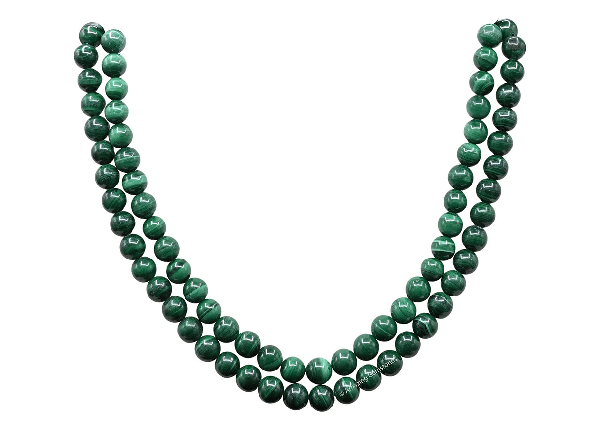 Malachite Buddhist Prayer Beads Japa Mala with 108 Meditation Beads (Without Knots / Malachite)