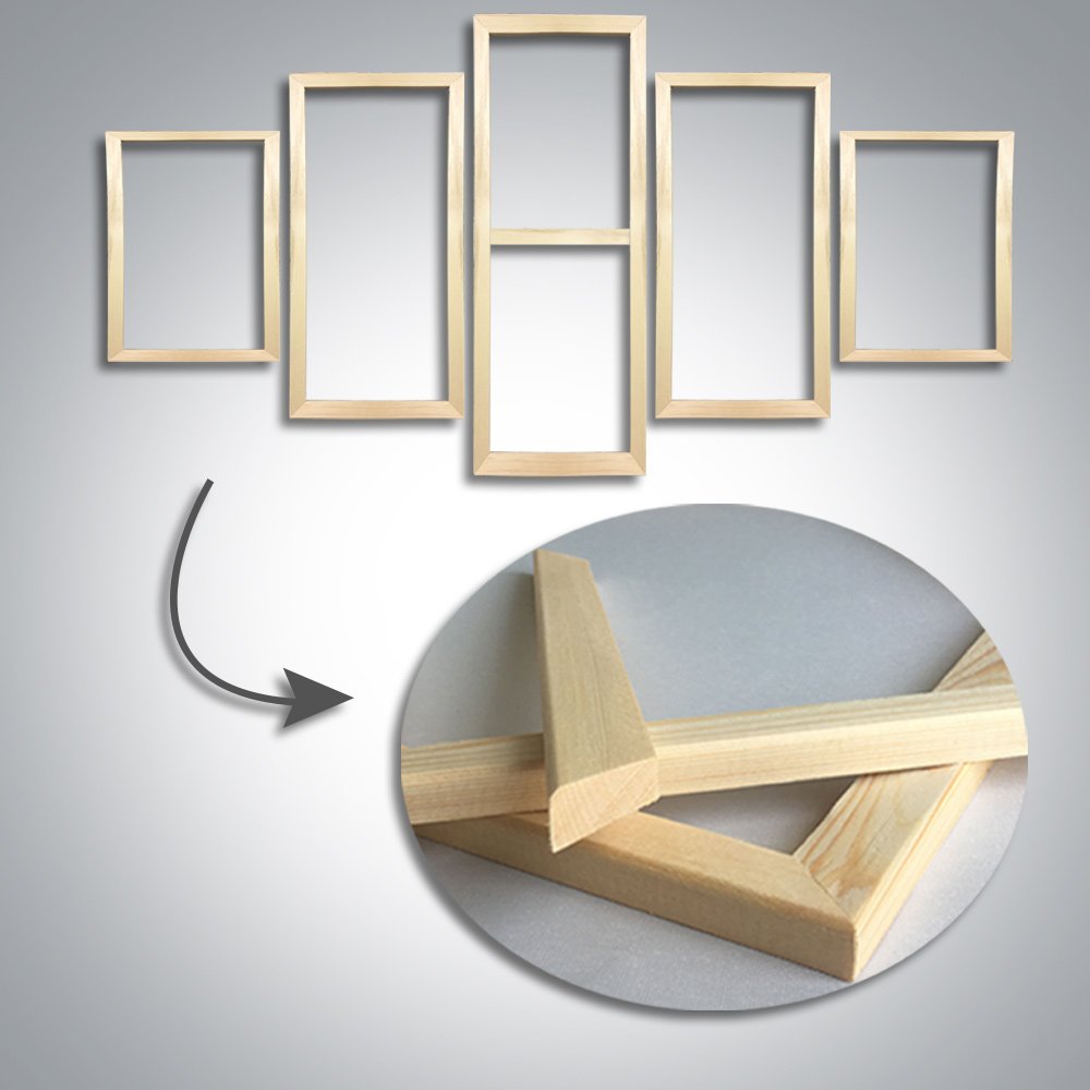 Canvas Wall Art Celestial Moon Radiance Five Panel Framed Painting Starry Night Sky Decor Galaxy Inspired Wall Art Modern Astronomy Decor Ready To Hang 50"Wx24"H‌ (50''Wx24''H / Artwork-12)