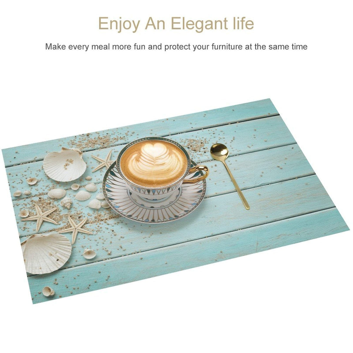 Nautical Placemat Set of 6 (Coastal-14 / 6pcs)