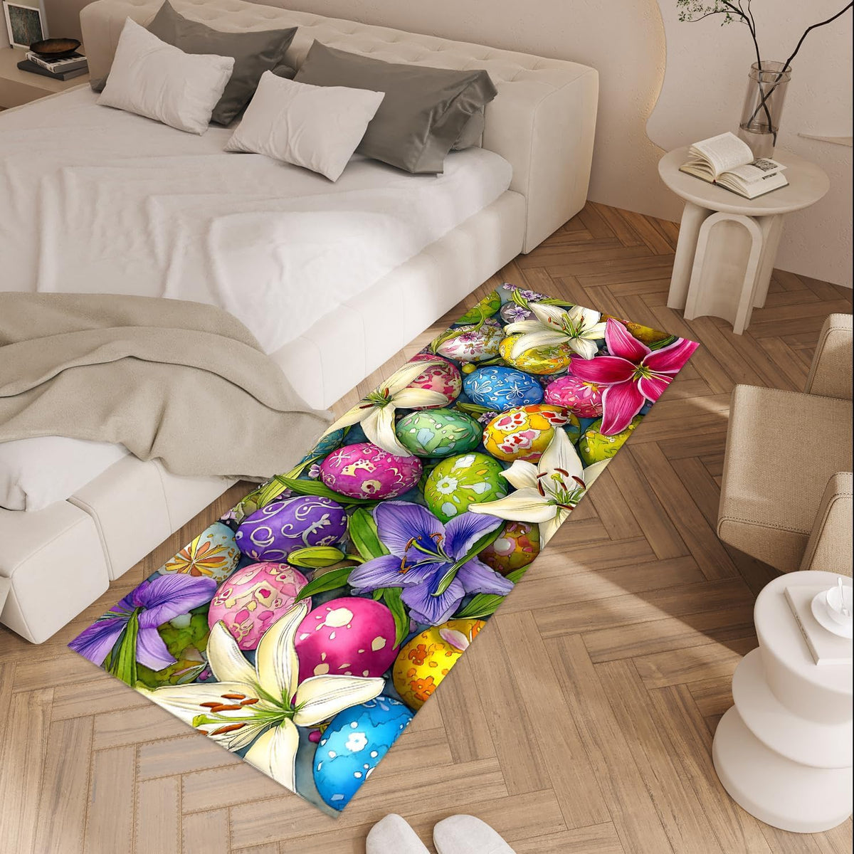 Spring Floral Laundry Room Rug 20x47 Inch (#70)