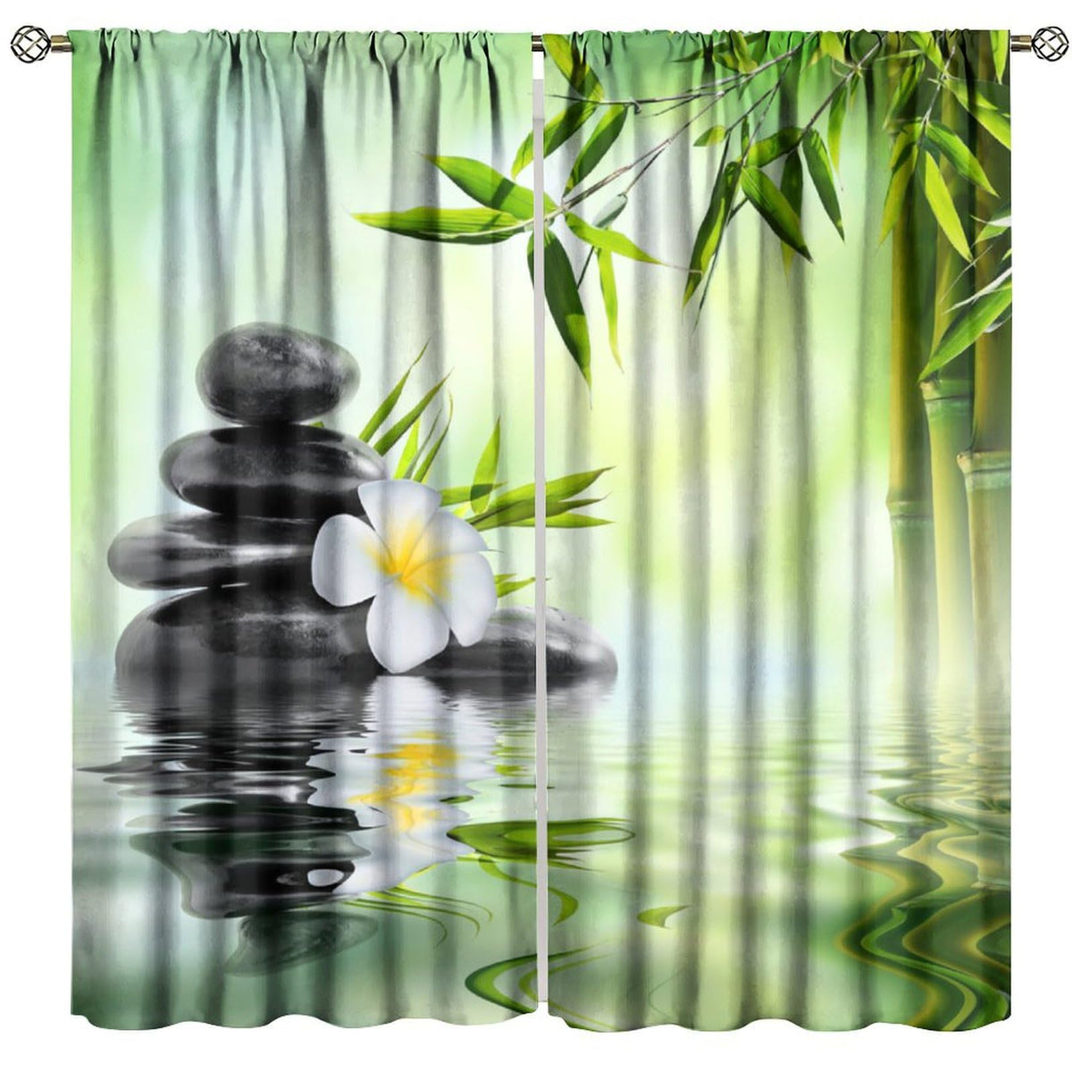 Zen Garden Curtains (21"W x 63"L (Pack of 2) / Style)