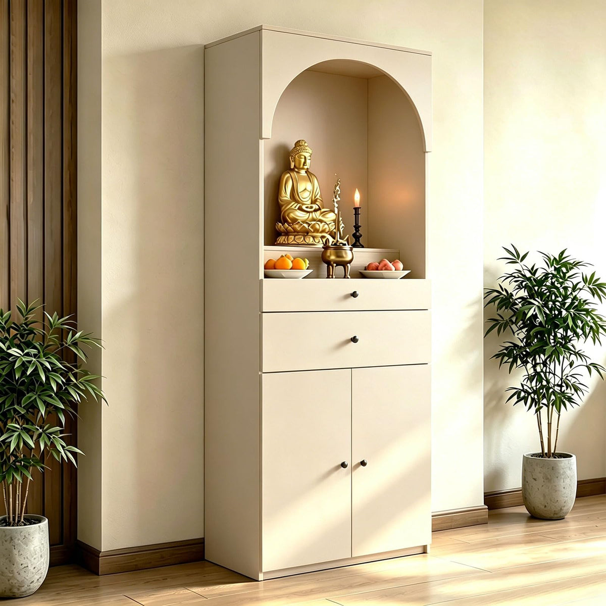 Altar Table Solid Wood (Beige / 27.6×15.7×65.4in)