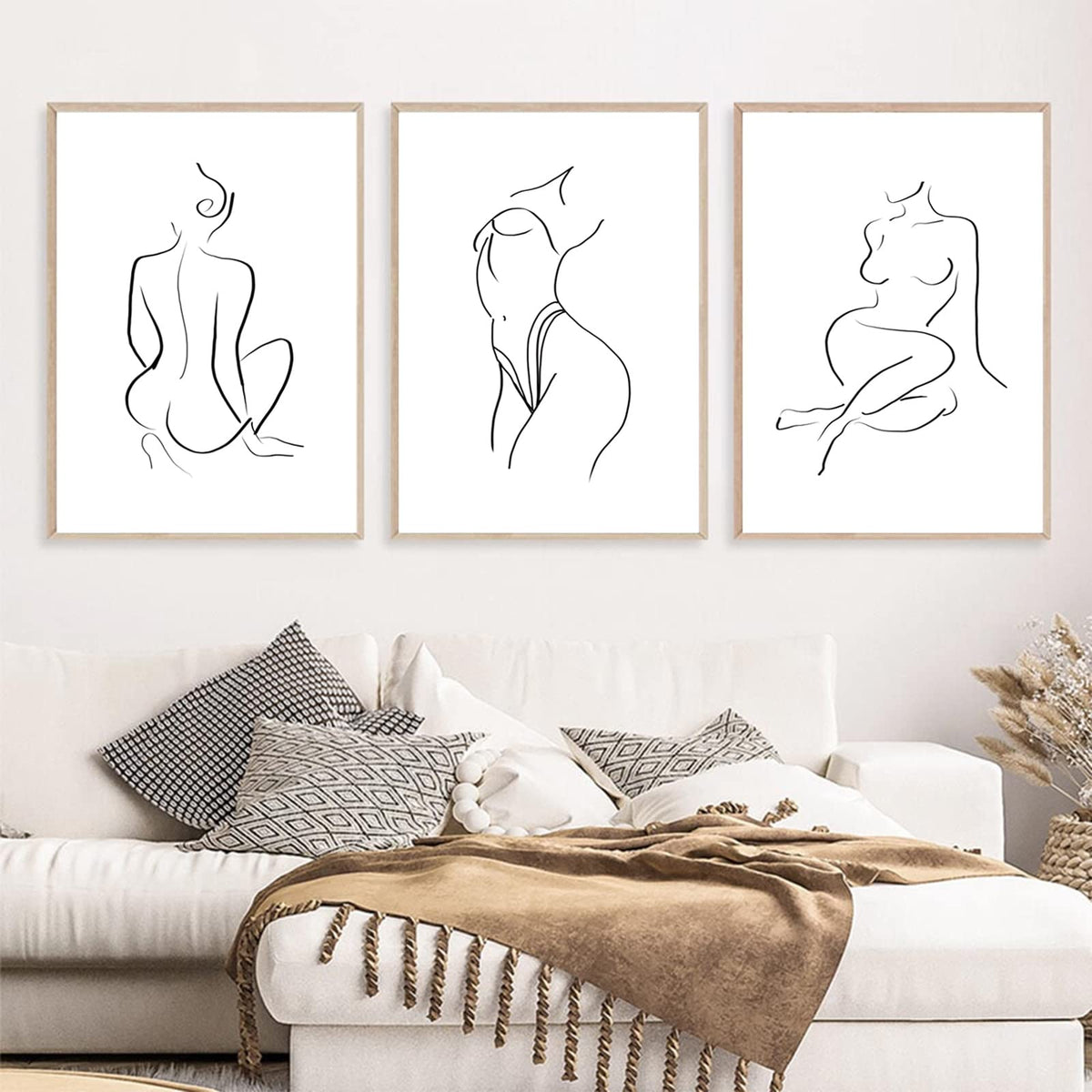 Minimalist Line Wall Art Woman Body Outline Wall Art Prints Women Figure Drawing Painting Body Line Art Wall Decor Female Wall Art Abstract Woman Silhouette Canvas Aesthetic 16x24x3 Inch Unframed (Unframed / Woman Line Art - B / 24"L x 16"W)