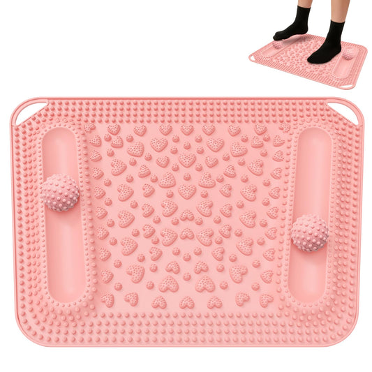 Foot Massage Mat & Foot Massage Balls (22.5x14.2" Pink)
