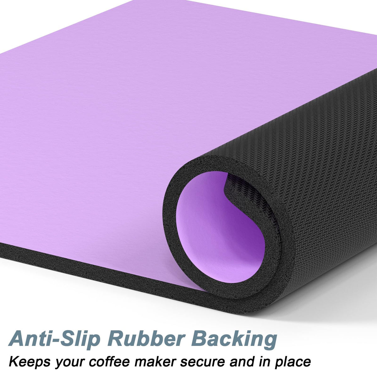 Coffee Mat 12" x 19" Coffee Bar Mats for Espresso Machine Station Accessories and Organizer (A-Vanilla Purple / 12" x 19")
