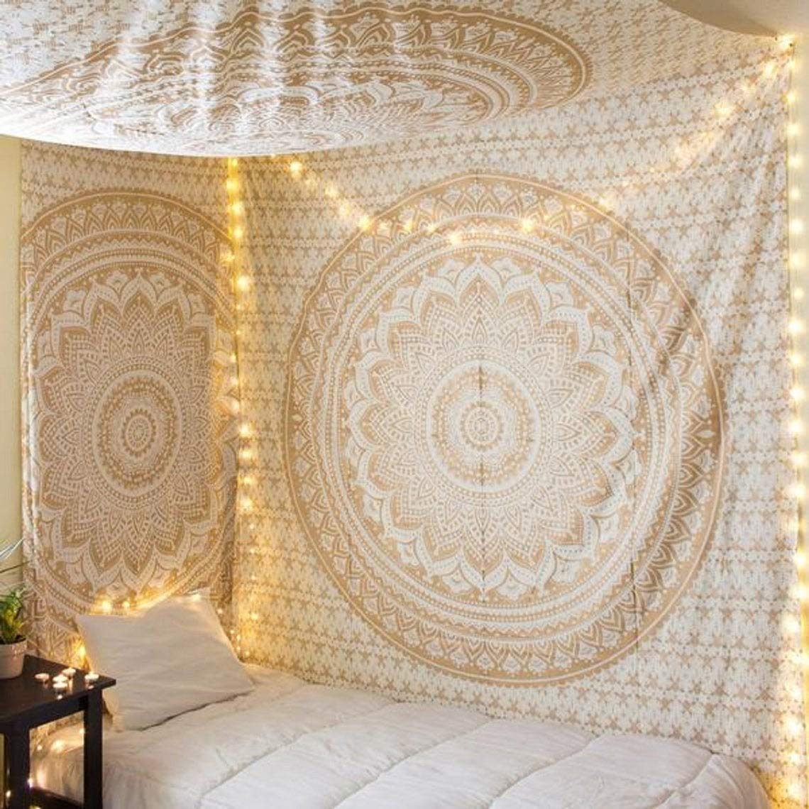 Ombre Wall Hanging Bohemian Tapestry (Gold / 90"L x 85"W)