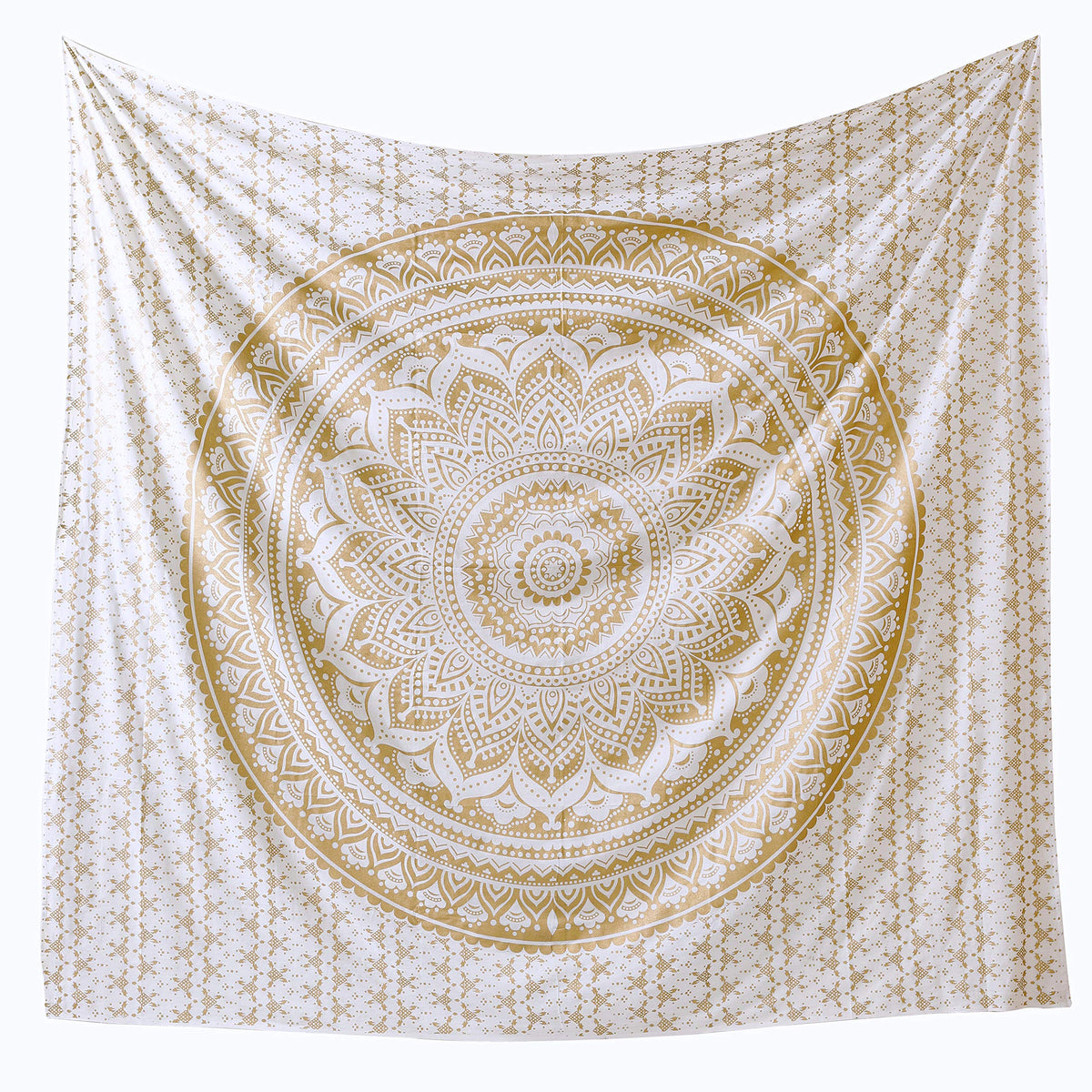 Th566 Twin Original Gold Ombre Tapestry Indian Mandala Wall Art (82"L x 54"W / Gold)