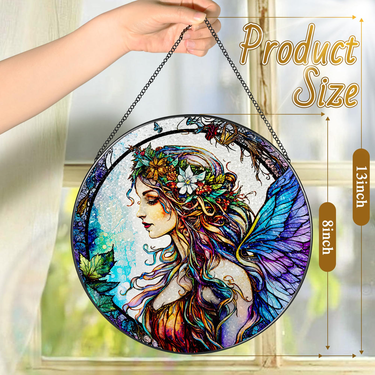 Stained Glass Window Hanging (Fairy)