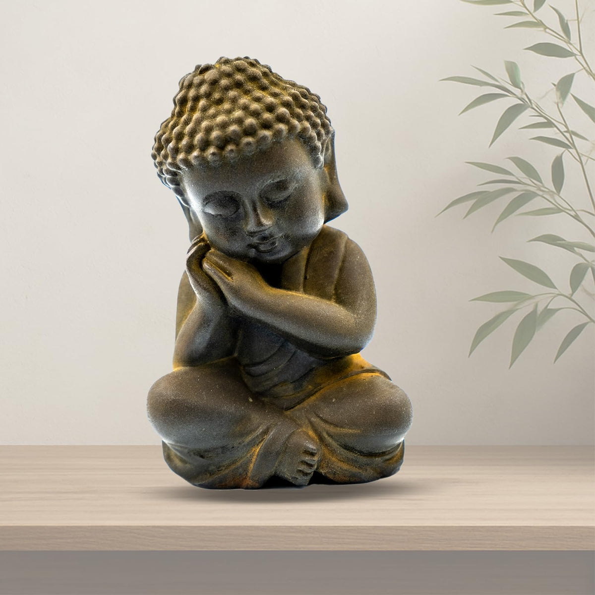 Buddha Statue for Home Decor (Natural rust-sleep)