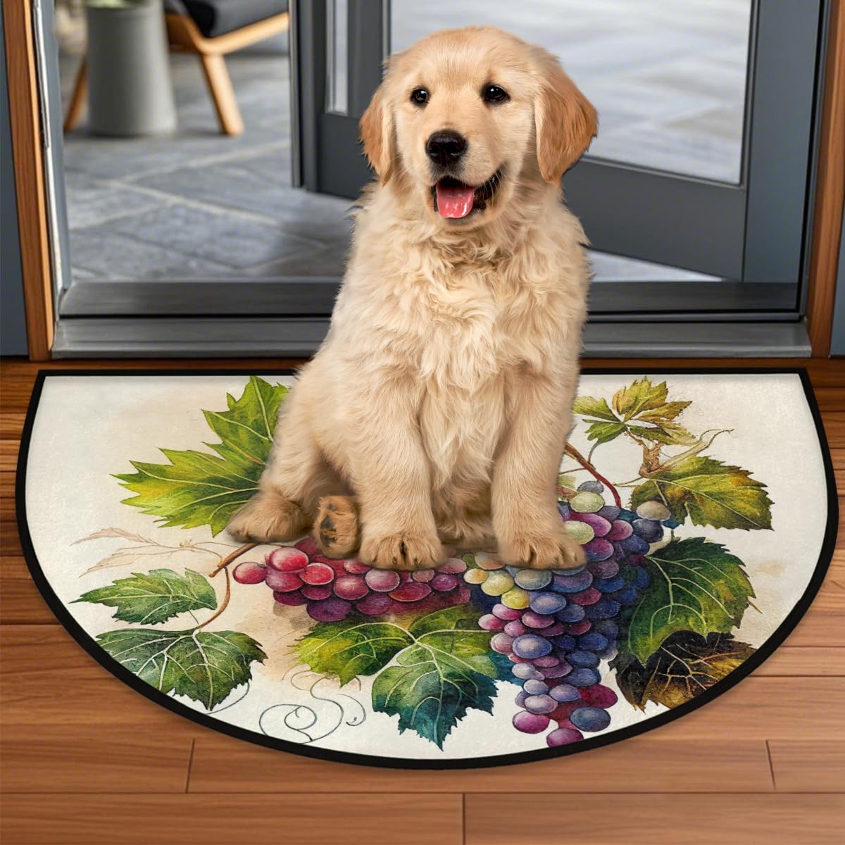 Grape Half Round Rug Half Moon Door Mat Half Circle Rugs (A:z-color 1)