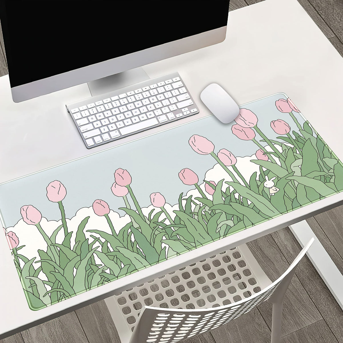 WatercolorTulip Flower Mouse Pads (A Pink Tulip)