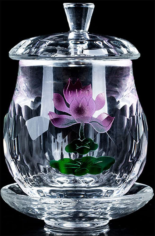 1pc Crystal Glass Altar Cup (Lotus)