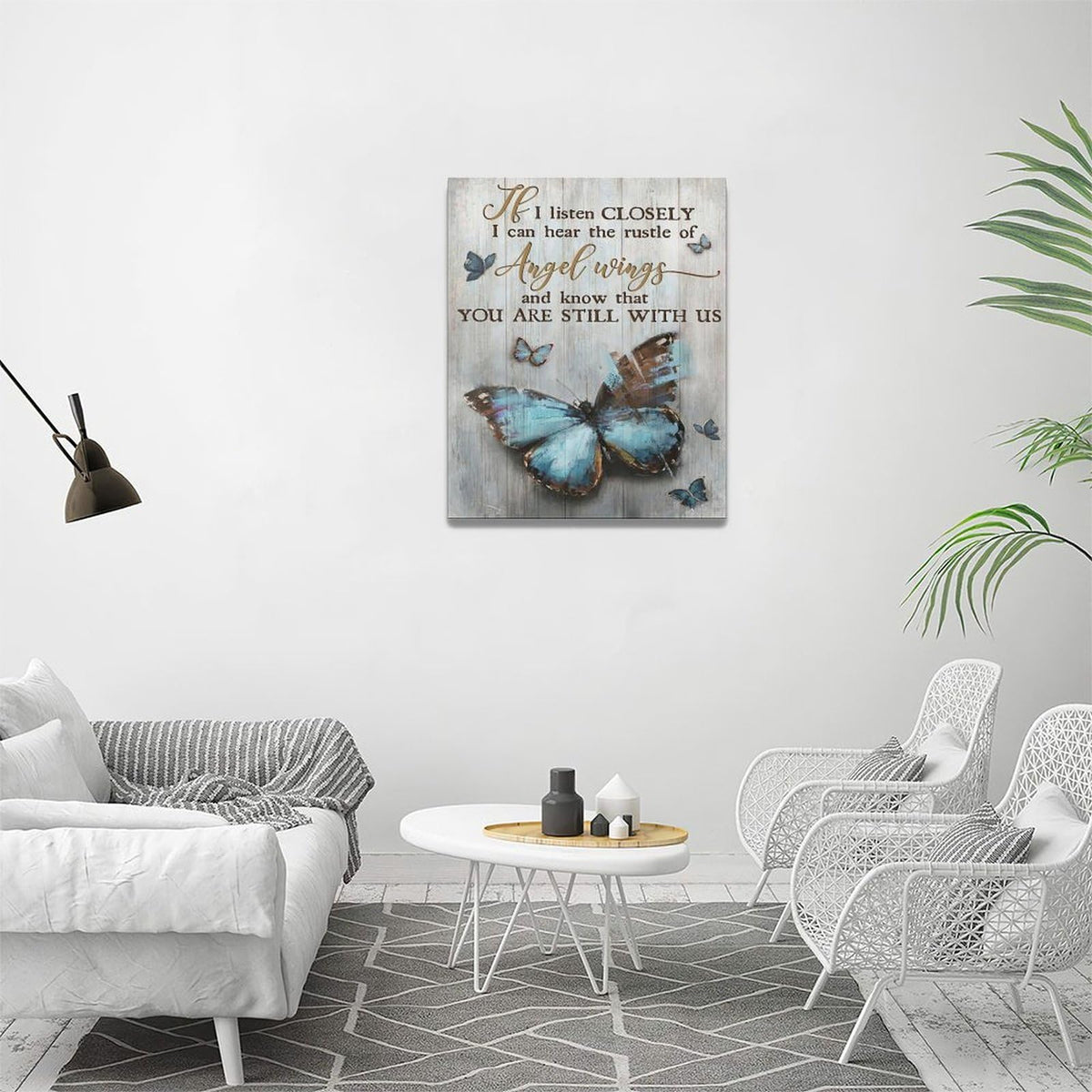 Farmhouse Butterfly Wall Art Butterfly Pictures Wall Decor Vintage Butterfly Canvas Painting Prints Modern Artwork Home Decoration for Bathroom Bedroom Living Room 16"x20" (Vintage Butterfly / 20"L x 16"W)