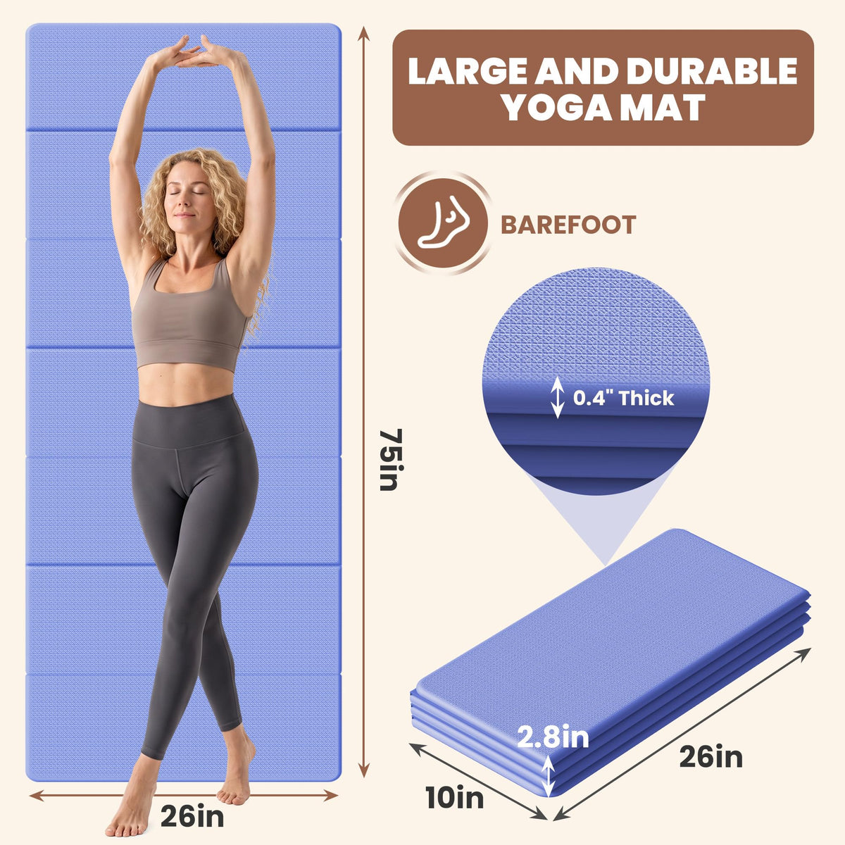 Foldable Yoga Mat (Blue)