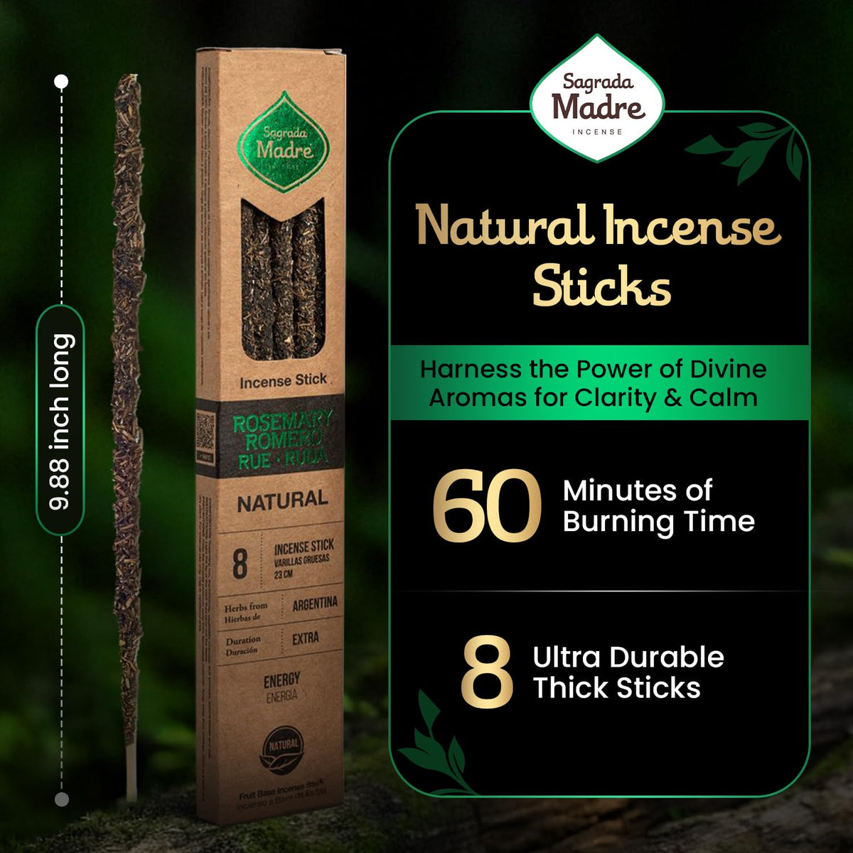 Natural Rue Rosemary Frankincense Incense