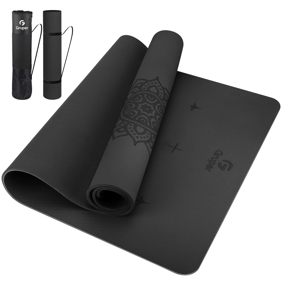 Yoga Mat Non Slip (Black / 0.32*32*72 Inches)