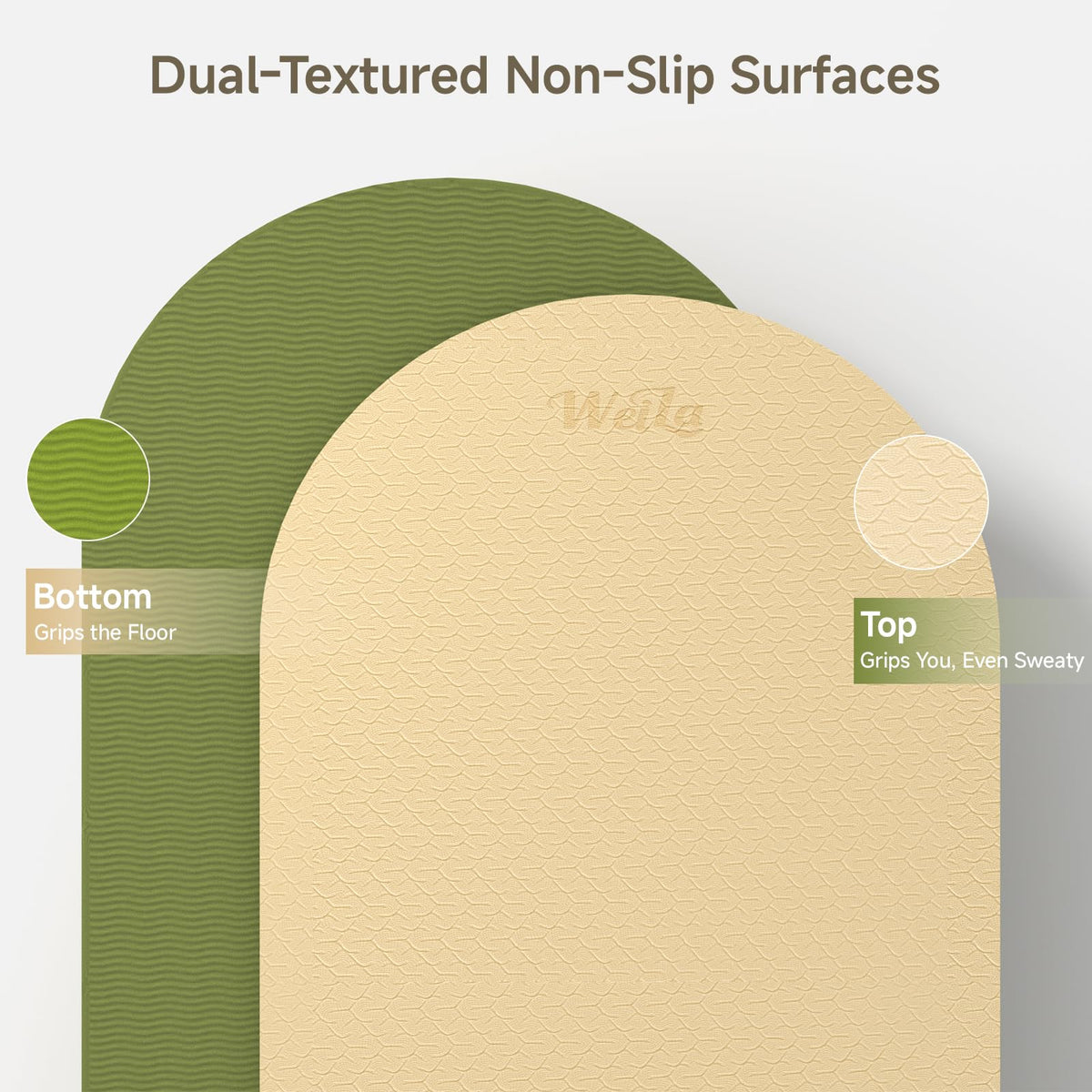 Extra Thick Yoga Mat (Cream & Matcha Green)