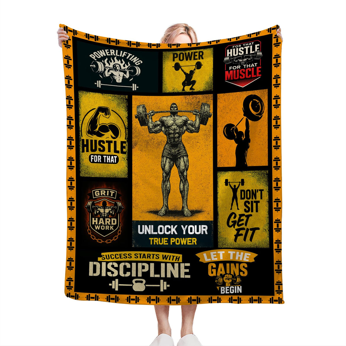 Weightlifting Throw Blanket (50"x60" / Weightlifting)