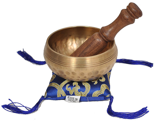 Nepalese Hand Hammered Tibetan Meditation Yoga Singing Bowl Set (3.8 Inches)