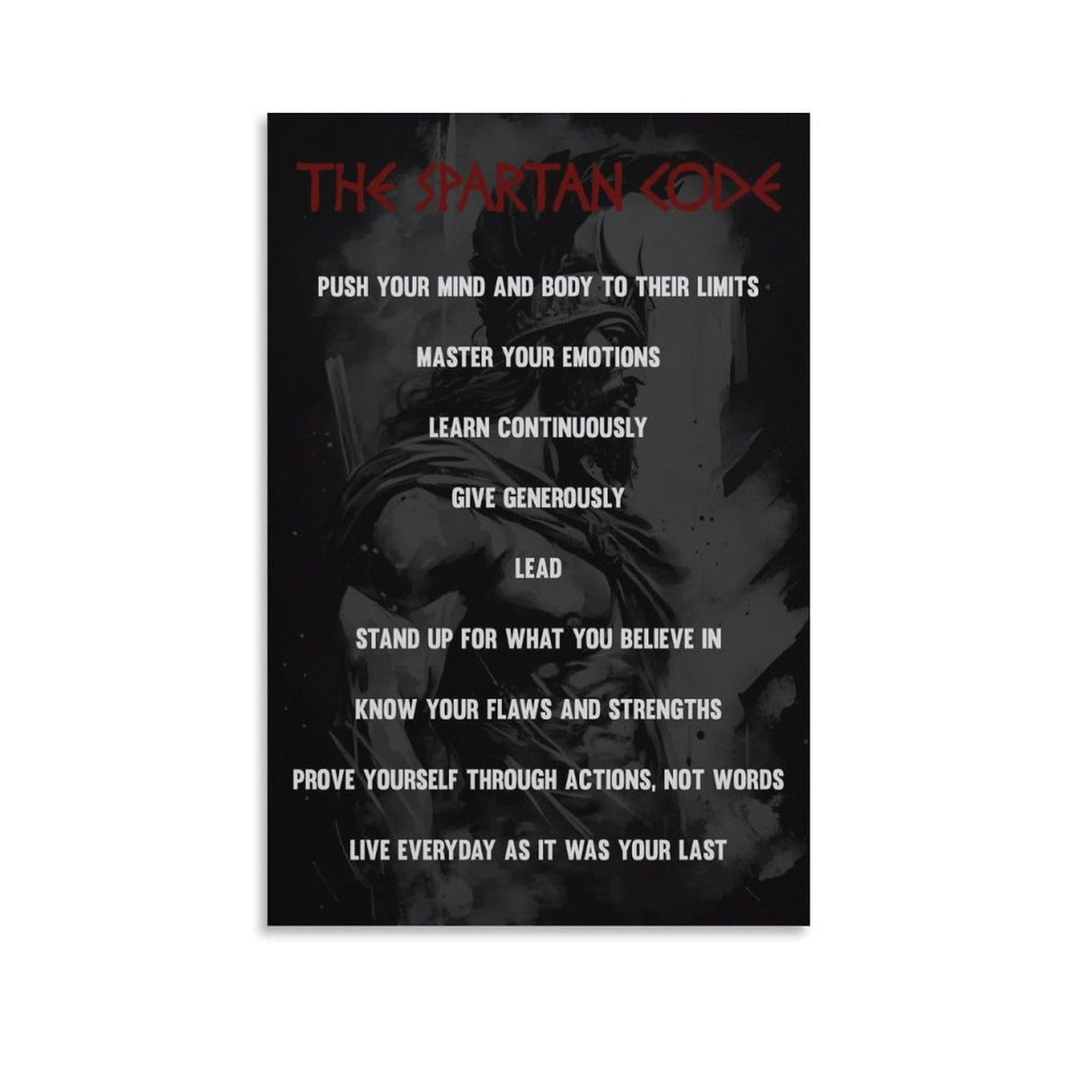 The Spartan Code Abstract Art Printed Canvas Printing Wall Art Prints Wall Decor Posters Dark Warrior Philosophy Motivational Black Red Living Room Bedroom Office Gym Decor 08x12inch (style-11 / 08x12inch(20x30cm) Unframe)