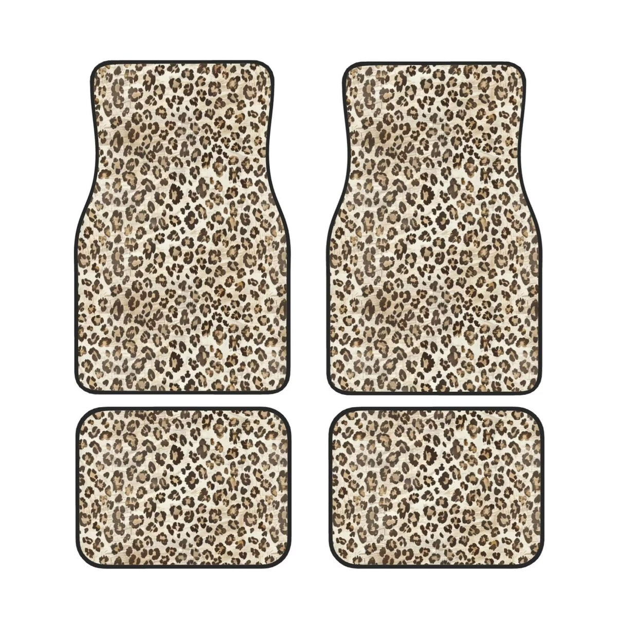 Leopard Print Car Floor Mats Set of 4 (Leopard Print)