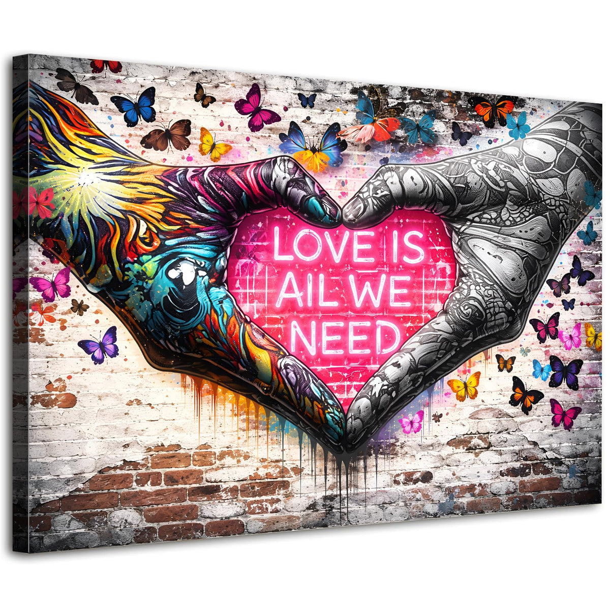 Banksy Canvas Wall Art Graffiti Hands Wall Decor Street Pop Art Picture Prints for Living Room Bedroom (30"L x 20"W / Banksy Hand)