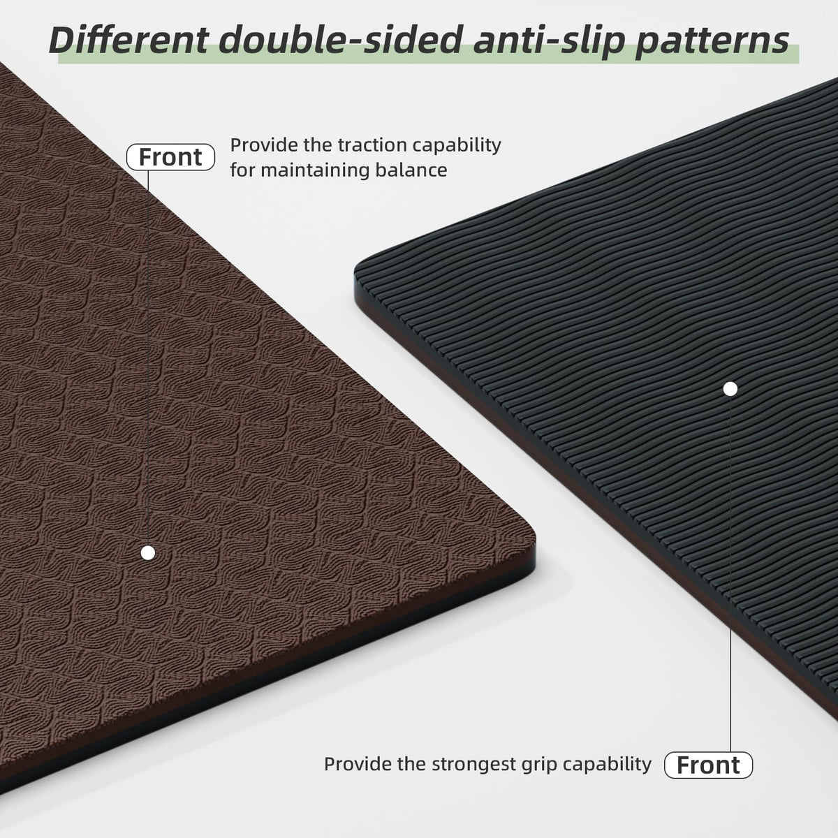 Yoga Mat Thick (Dark coffee + black)