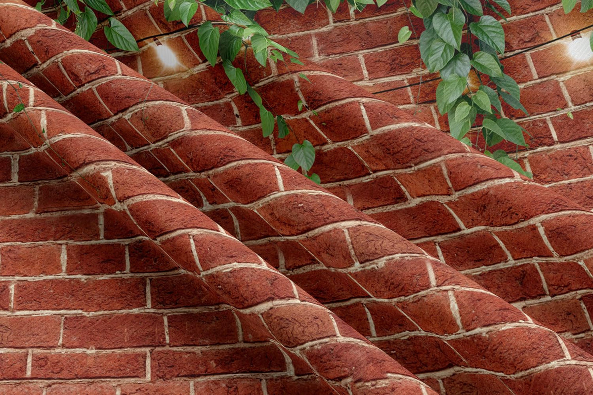 Stone Brick Wall Shower Curtain (Red / 60"W x 70"L (Pack of 1))