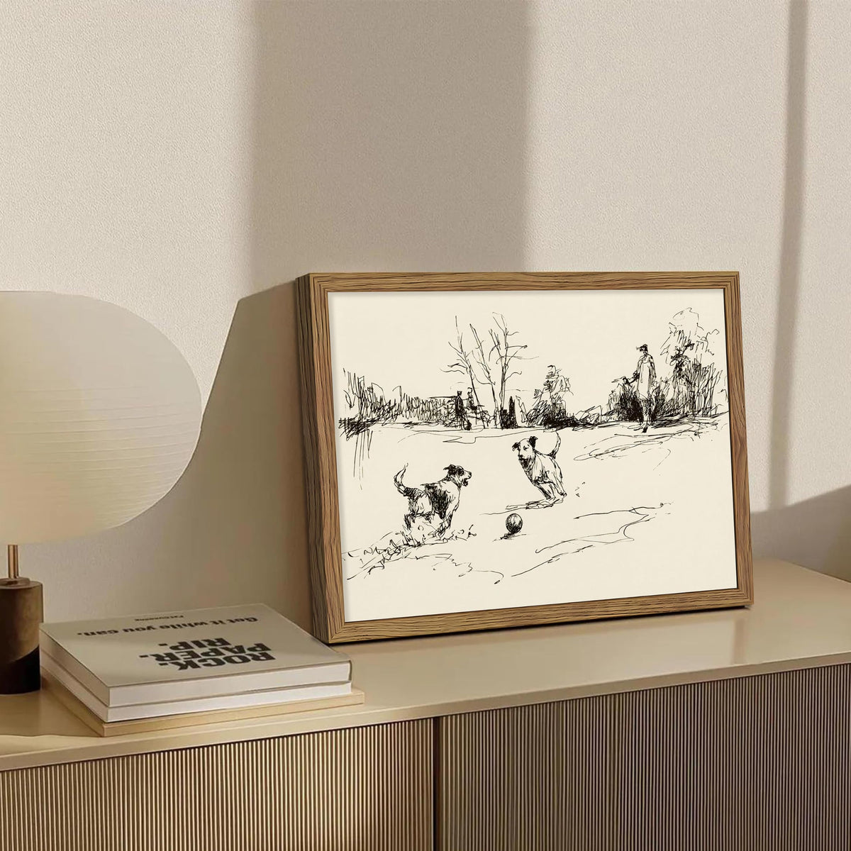 Vintage Dog Wall Art (Sketch Dog / 16"L x 12"W)