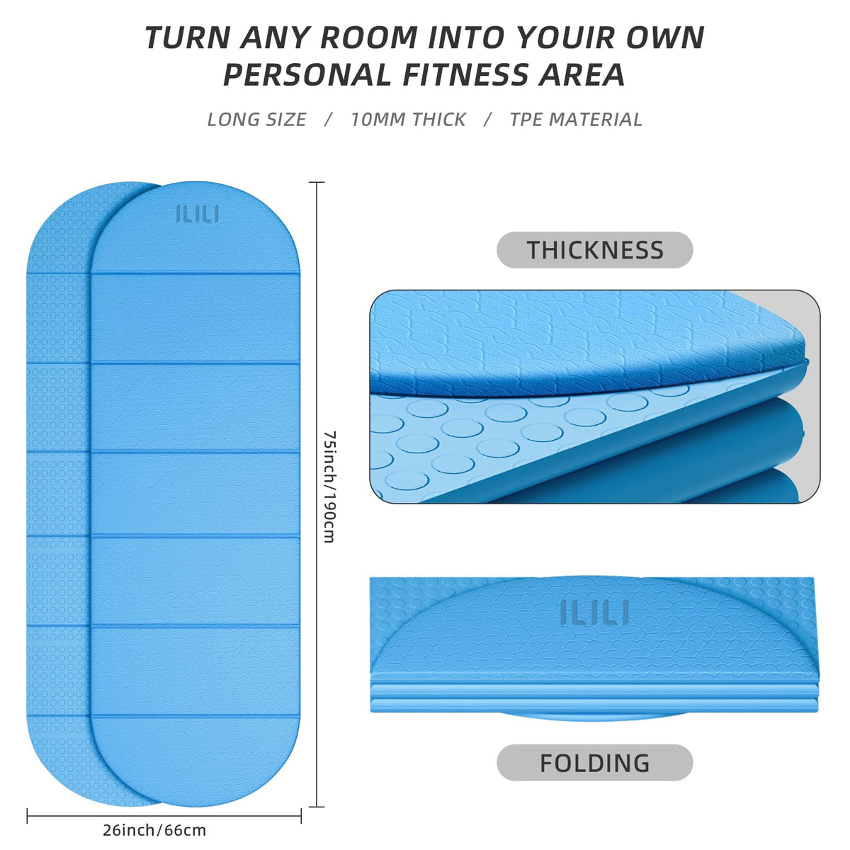 Foldable Yoga Mat (Sky Blue)