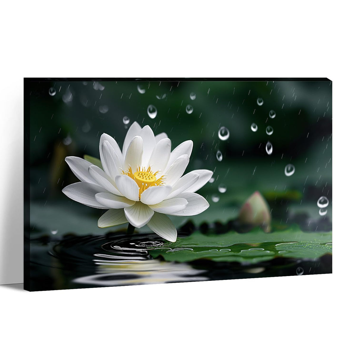 White Lotus Canvas Wall Art (24"L x 16"W / Art-11)