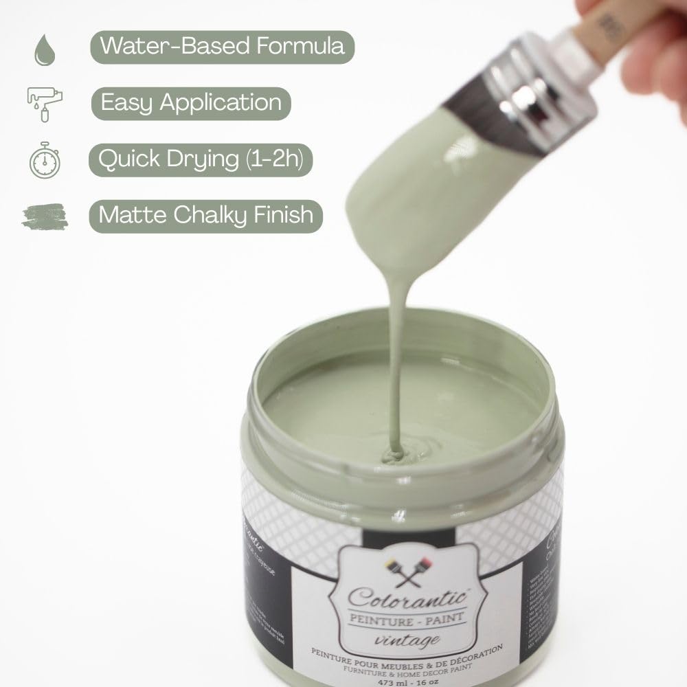SAGE Chalk Paint Based for Furniture DIY (Sage / 16 Fl Oz (Pack of 1))