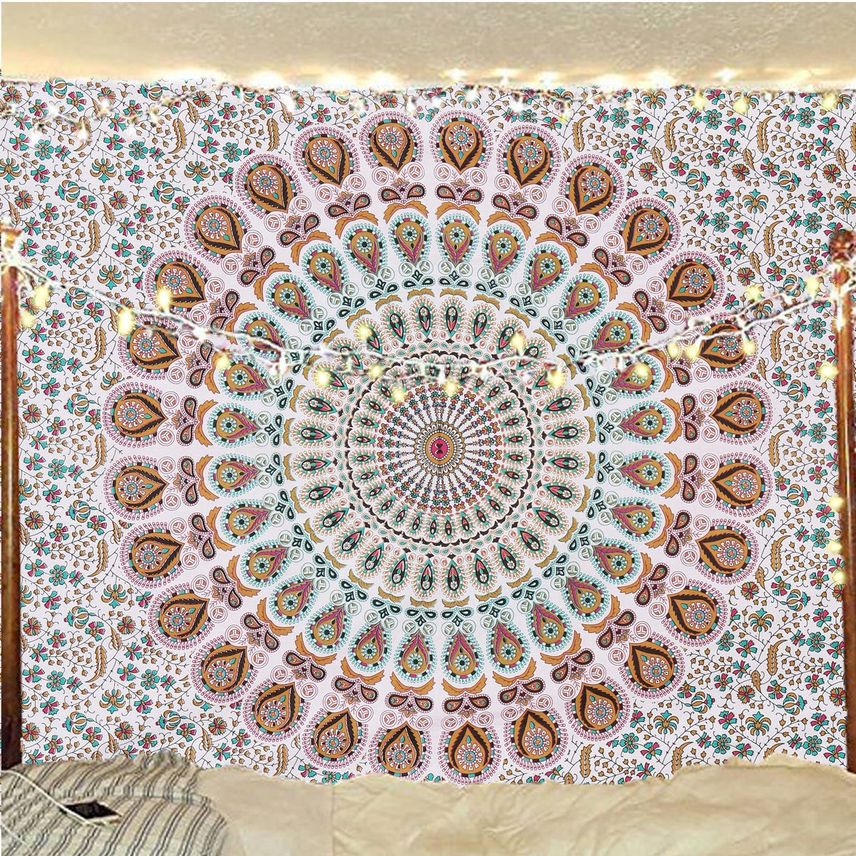 Organic Cotton (Floral Gold / 72"L x 54"W)