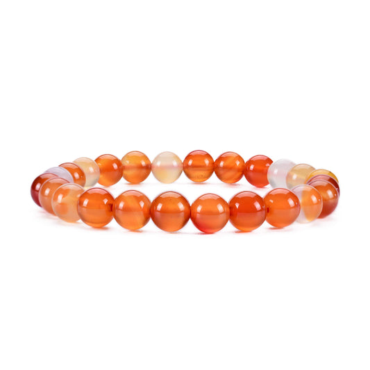 Carnelian Bracelet 8mm Beaded Bracelet (Carnelian / Small)