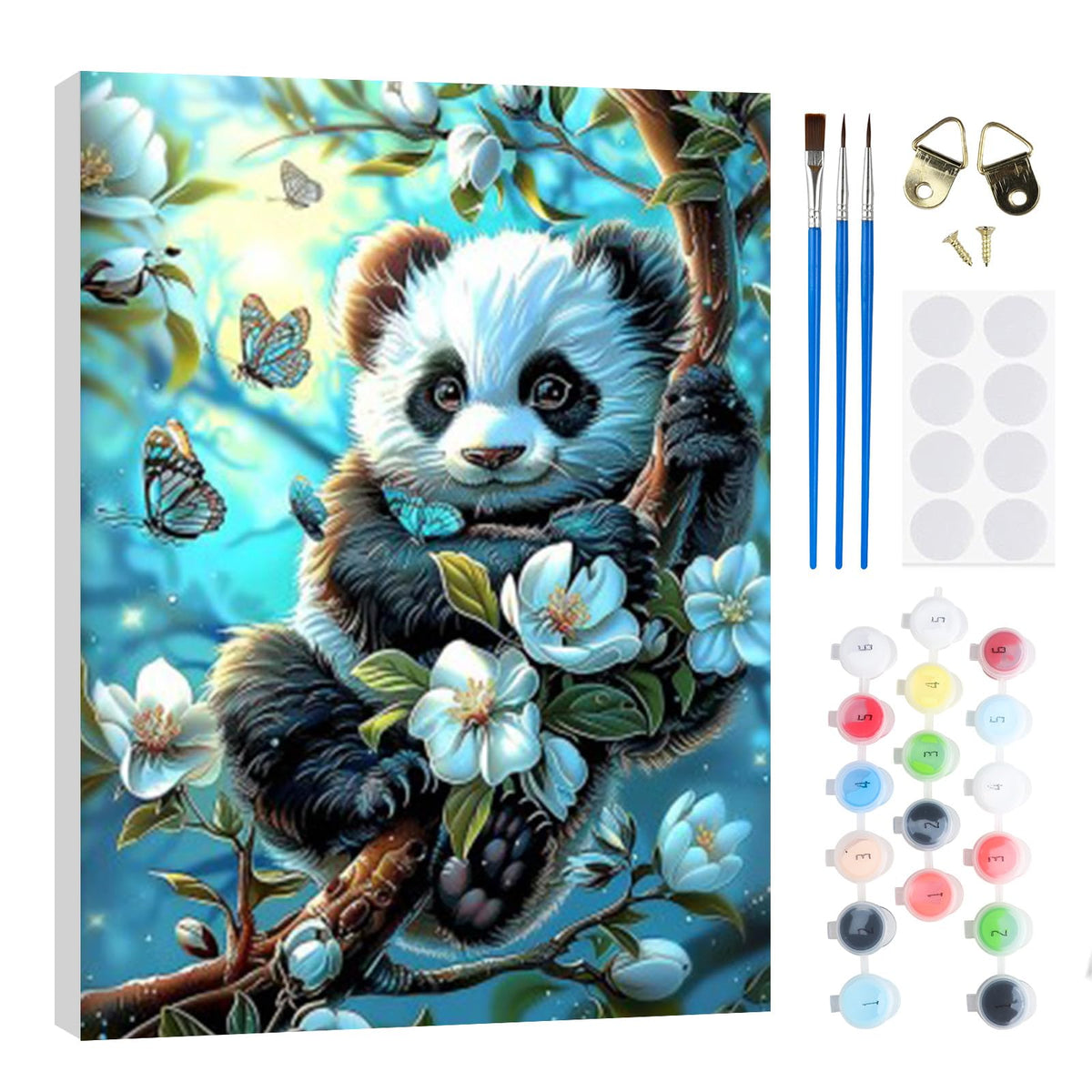 Panda Paint by Numbers Kit with Frame for Adults