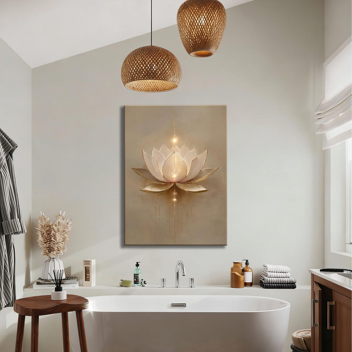 Framed Luxury Gilded Lotus Canvas Art (Pictures32 / 30"L x 20"W)
