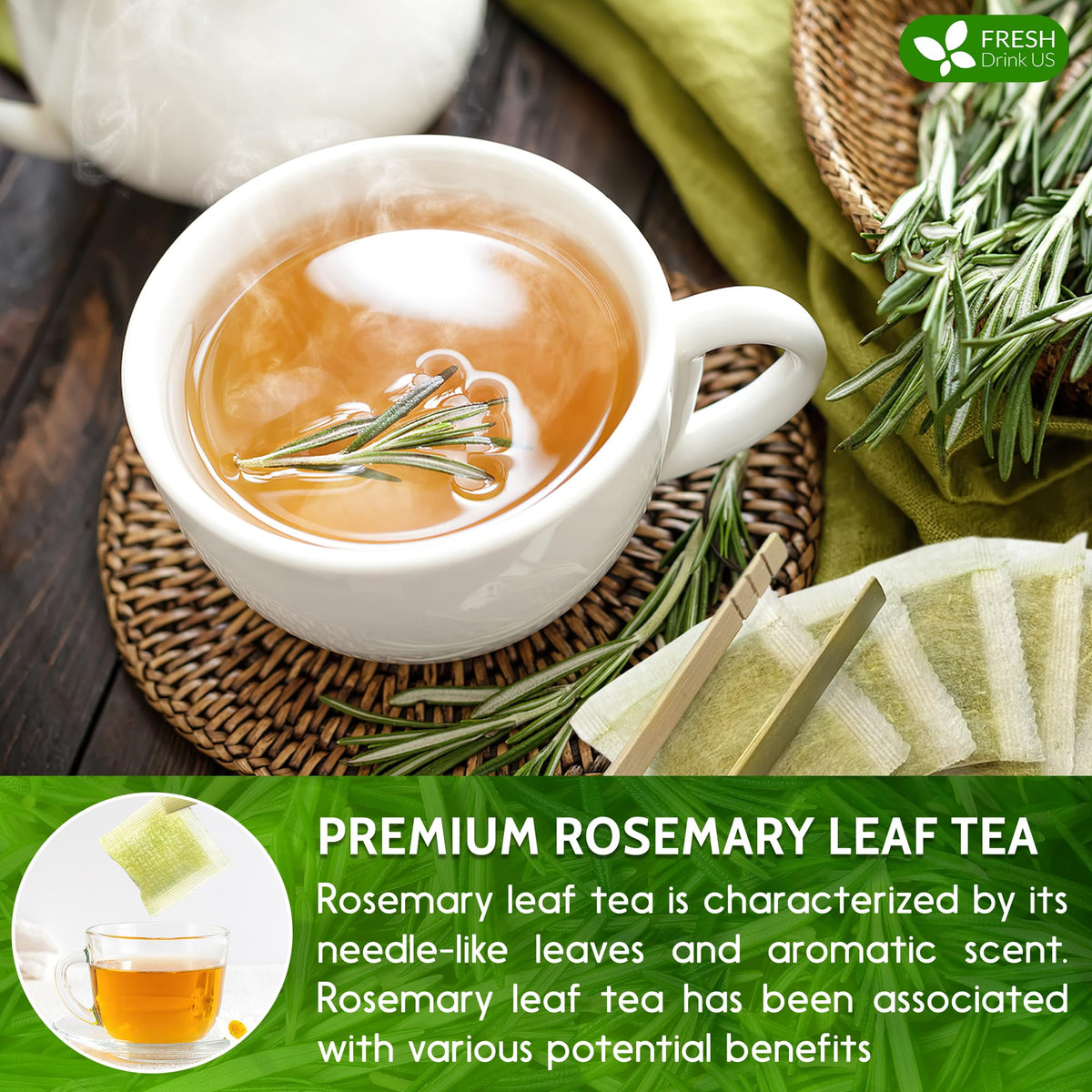 Premium Rosemary Leaf Tea (40 Tea Bags)