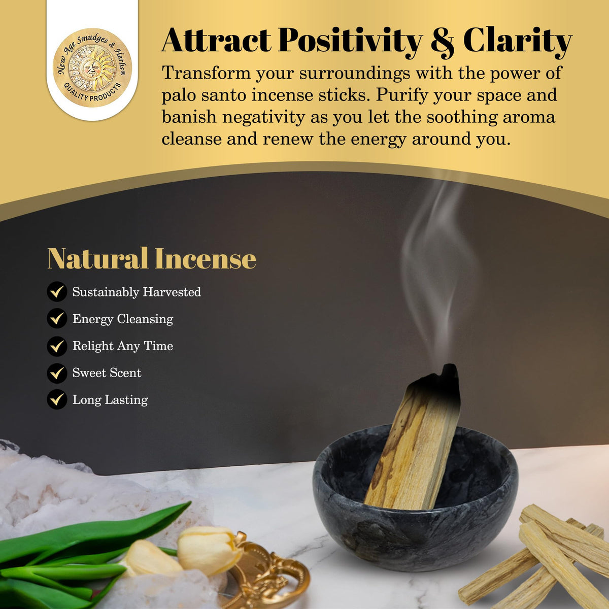 Sacred Palo Santo Wood Incense Sticks (6 sticks / Palo Santo Incense Sticks / 6 Pack)