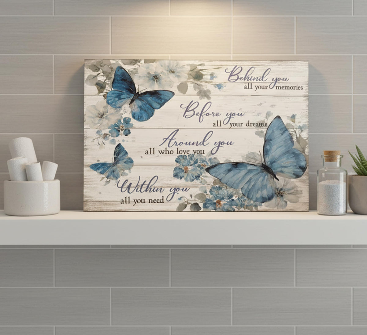 Inspirational Butterfly Canvas Wall Art 12x16Inches (Butterfly Canvas / 16"L x 12"W)
