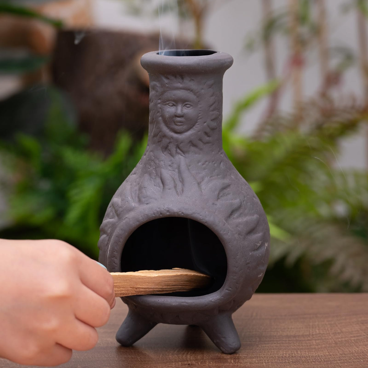 Sun Face Palo Santo Holder (Black -Sun Face Palo Santo Holder)