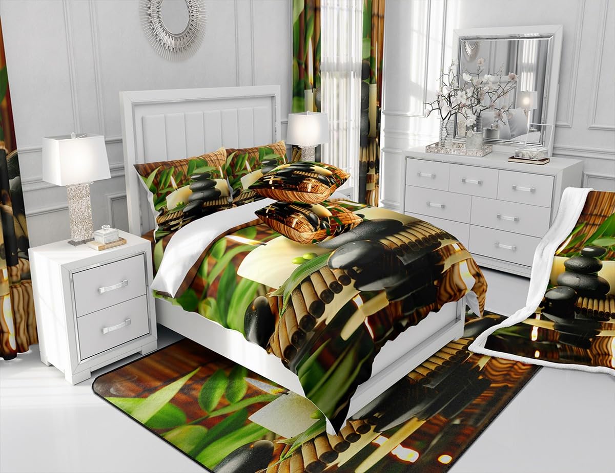 Zen Stones Print Duvet Cover for Boys (Cyj12003tj / Full 80"x90")