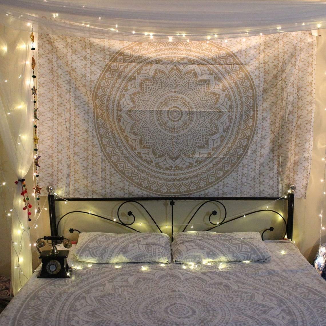 Ombre Wall Hanging Bohemian Tapestry (Gold / 90"L x 85"W)