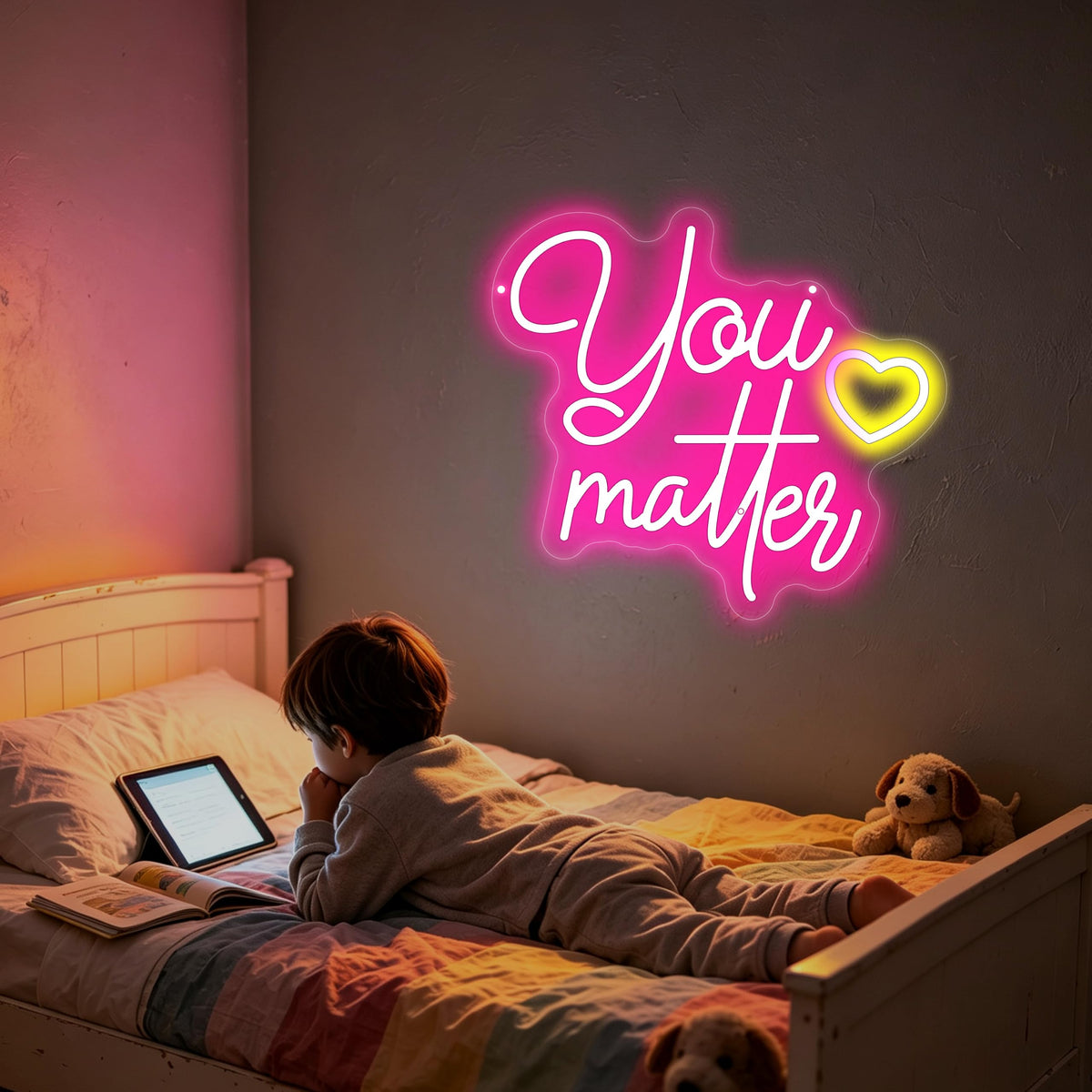 You Matter Neon Sign Motivational Positive Quote LED Wall Decor (You Matter)