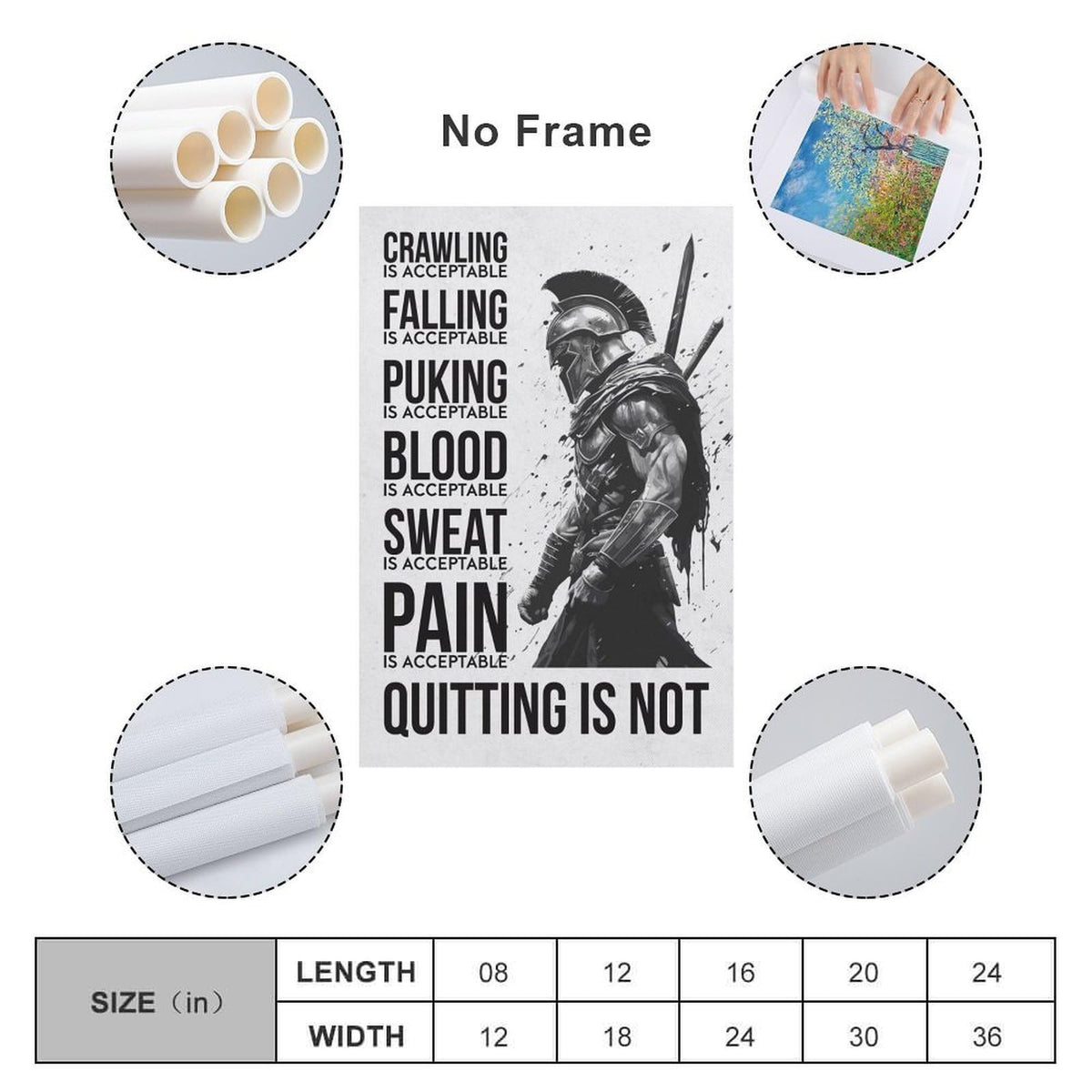 Spartan Warrior Motivational Poster Canvas Printing Wall Art Prints Wall Decor Posters Monochrome Gym Quote Fitness Discipline Bedroom Office Living Room Inspiration 16x24inch (style-15 / 16x24inch(40x60cm) Unframe)