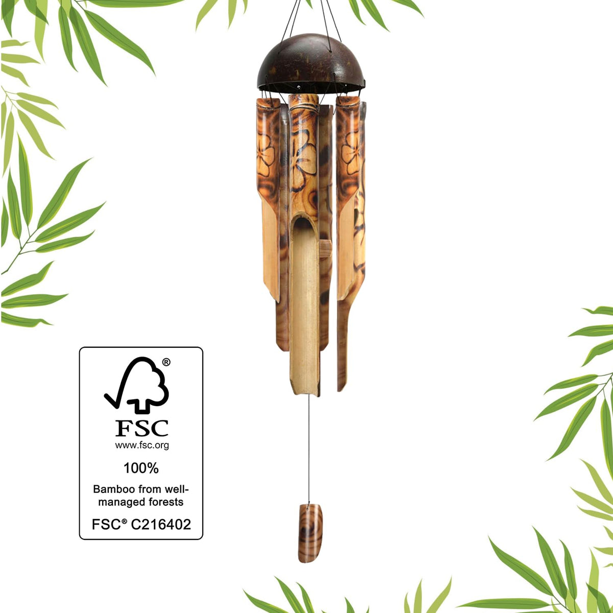 Bamboo Wind Chimes for Outside (35 Inch)