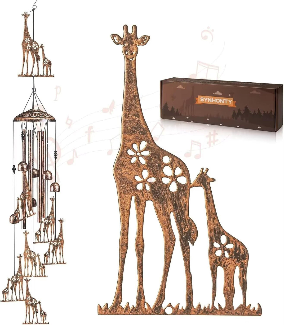 Giraffe Wind Chimes for Outside (Giraffe)