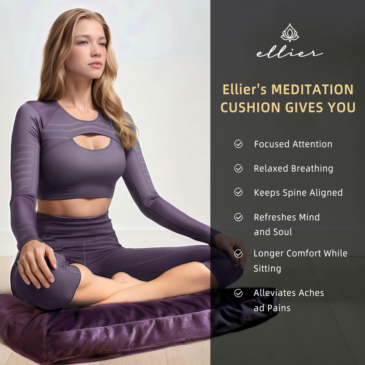 Zafu & Zabuton Meditation Cushion Set (Purple)
